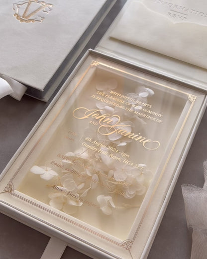 Cream Velvet Boxed Monogram - Sample